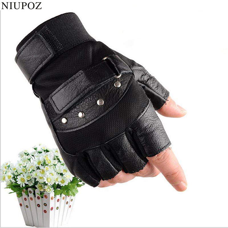 Men's Half Finger Leather Fitn - огляд і ціна Leather Driving Glove
