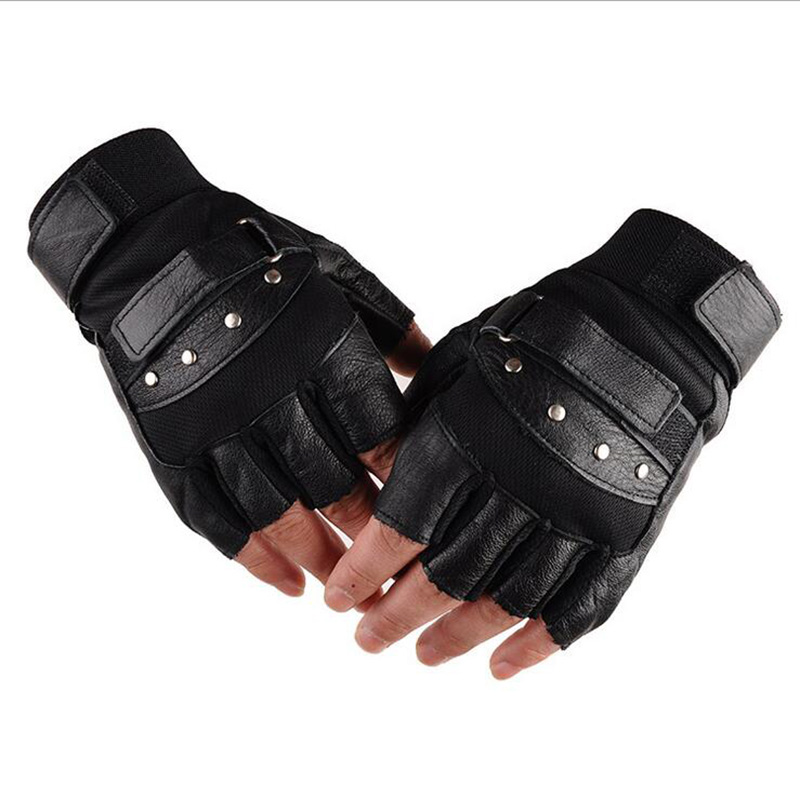 Men's Half Finger Leather Fitn - огляд і ціна Leather Driving Glove