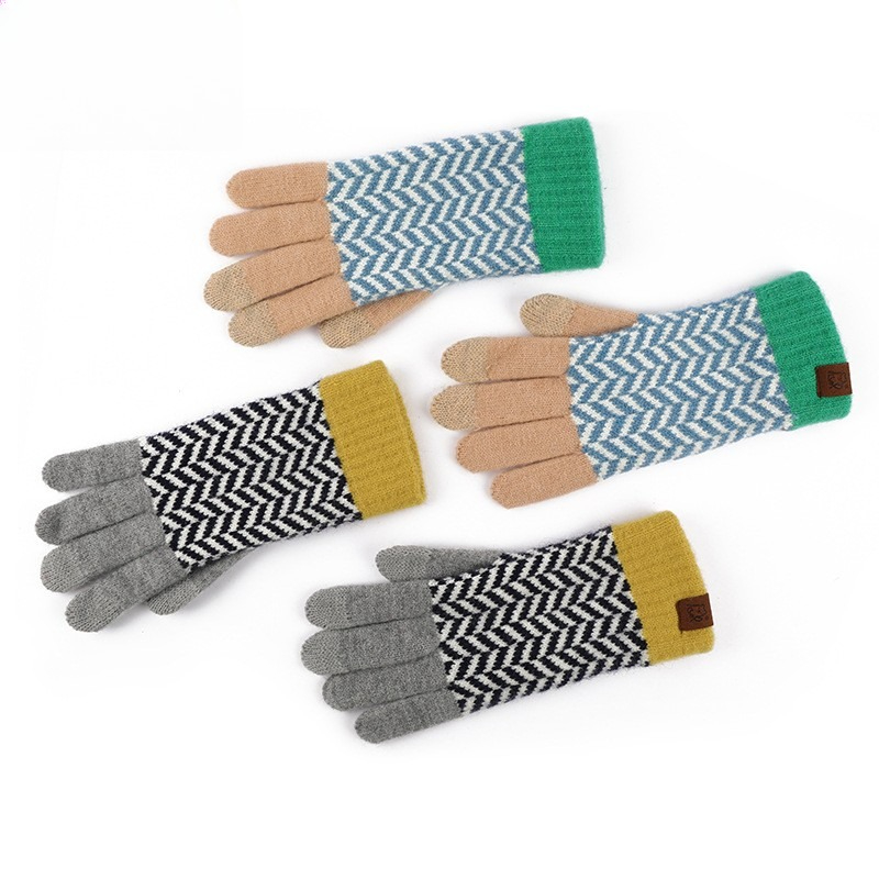 Autumn Winter Wool Color Block - огляд і ціна Wool Glove Lined