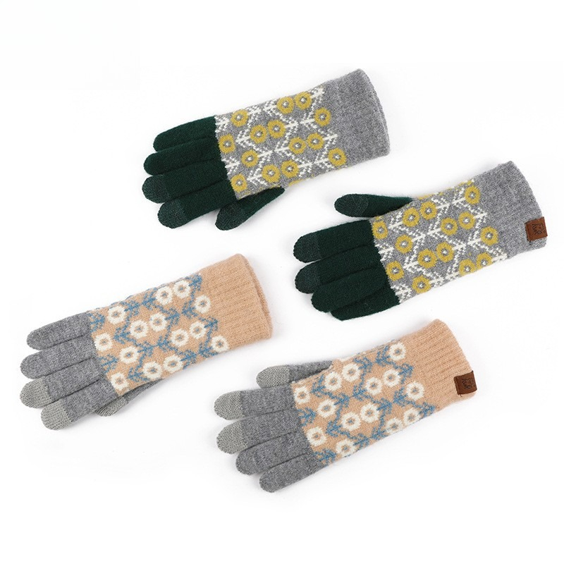Autumn Winter Wool Color Block - огляд і ціна Wool Glove Lined